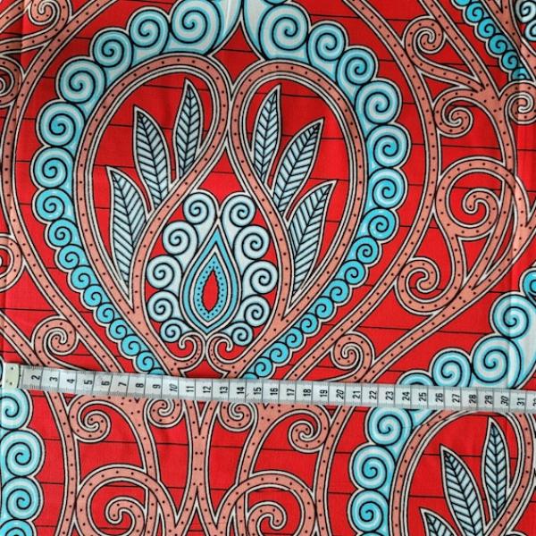 RED INDIAN ORNAMENT Afrikanischer Wax Print Stoff